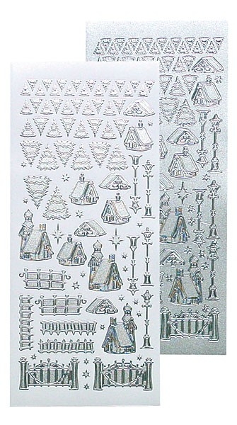 Sticker Winterszene perlsilber