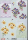 3D Schneidebogen Blumenstrauss, Stiefmütterchen, Margritten
