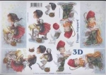 3D Schneidebogen Weihnachtsjunge, -Mädchen