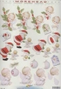 3D Schneidebogen Morehead, Engelchen mit Ilex und Weihnachtsmann