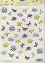 3D Schneidebogen Blumen, Schmetterlinge, Hintergrundpapier