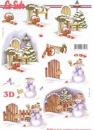 3D Schneidebogen Schneemann, Merry Christmas