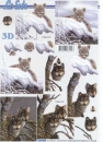 3D Schneidebogen Tiger, Wolf im Schnee