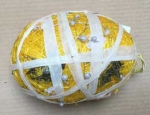 Sisal-Ei gelb mit Perlen