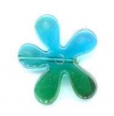 Fensterschmuck Blümchen transparent grün-blau