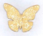 Stoff-Schmetterling Shabby Chic, gelb, gemustert