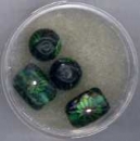 Glasperlen Millefiori grün