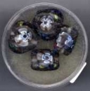 Glasperlen Millefiori schwarz