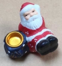 Nikolaus-Kerzenhalter Keramik, sitzend