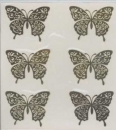 Metall-Sticker Schmetterlinge gold