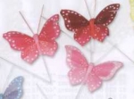 Feder-Schmetterlinge mit Glitter, pink
