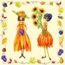 Serviette Blumenelfen herbstlich