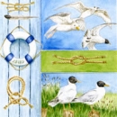 Serviette Maritim, Möwen, Rettungsring, Rarität