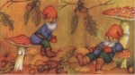 Serviette Molca, Zwerg unter Pilz, Rarität