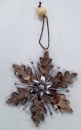 Schneeflockenhänger Holz / Metall
