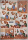 3D Schneidebogen Bärchenpaar, Party, Buch lesen