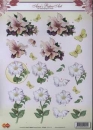 3D Schneidebogen Blumen weiss