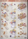 3D Schneidebogen Blumenkorb, Schubkarren