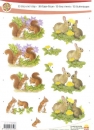 3D Schneidebogen Eichhörnchen, Hasen