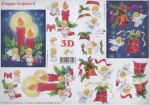 3D Schneidebogen Engel, Kerzen, Glocken