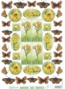 3D Schüttelbogen gelbe Blumen, Schmetterling