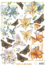 3D Schneidebogen Lilien mit Schmetterlingen