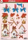 3D Schneidebogen Kerzen,Weihnachtsstern, Vogelhaus