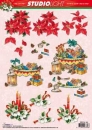 3D Schneidebogen Weihnachtsstern,Geschenke, Kerzen