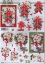 3D Schneidebogen Weihnachtsblumen, Weihnachtsstern, Christrosen