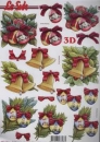 3D Stanzbogen Weihnachts-Glocken, -Kugeln
