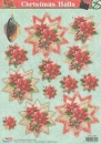 3D Stanzbogen Weihnachtskugel Stern, Weihnachtssterne