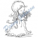 Clear Stamp, klein Belinda mit Blumen
