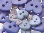 Knöpfe Herzenmix blau