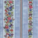 Serviette Blumenbordüre, Erdbeeren, Streifen, Rarität