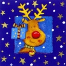 Serviette Elch mit Päckchen