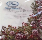 Serviette verschneites Haus (Winterzauber)