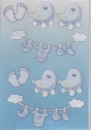 Stoff-Sticker Baby blau